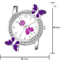 Analog Watch - For Girls Purple Dual Flower Dial Purple Pu Strap Watch For Girl-thumb1