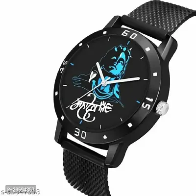 Stylish Black PU Analog Watches For Men-thumb2