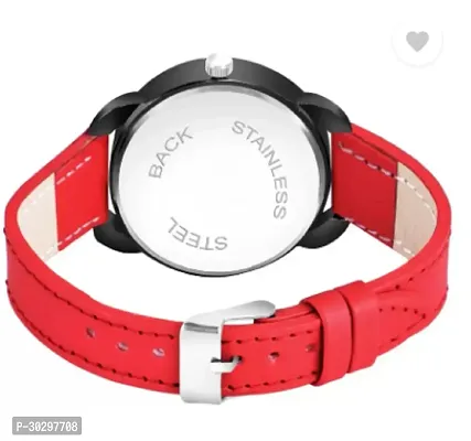 Stylish Red Genuine Leather Analog Watches For Women-thumb3