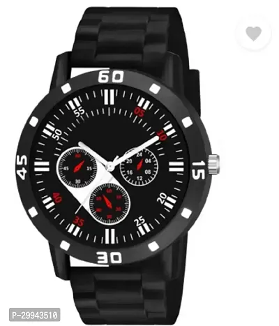 Stylish Black PU Analog For Men-thumb0