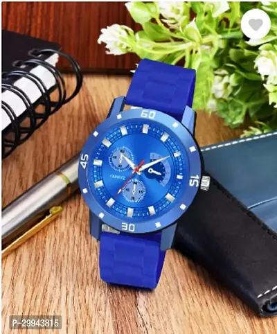 Stylish Blue PU Analog For Men-thumb2