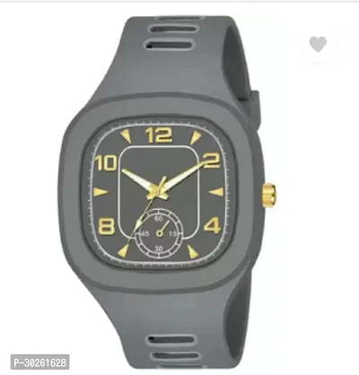 Stylish Grey PU Analog Watch For Men-thumb2