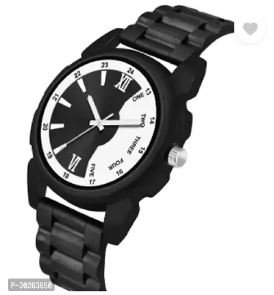 Stylish Black PU Analog Watch For Men-thumb0