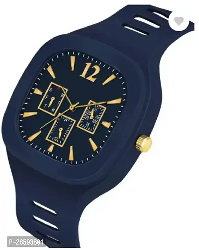 Stylish Blue PU Analog Watches For Men-thumb5