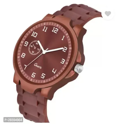 Stylish Brown PU Analog Watches For Men-thumb3