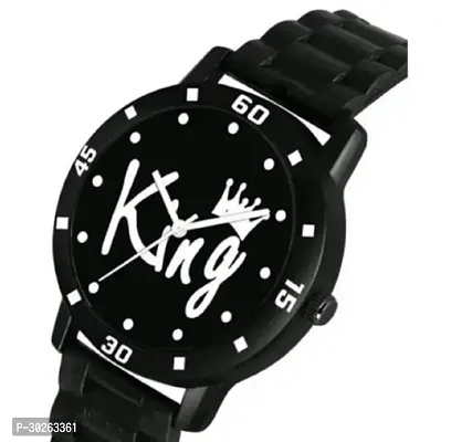 Stylish Black PU Analog Watch For Men-thumb3