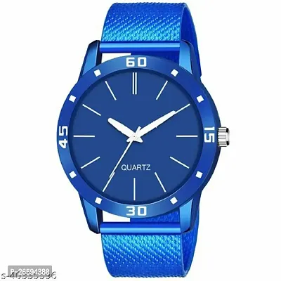 Stylish Blue PU Analog Watches For Men-thumb0