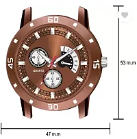 Stylish Brown PU Analog Watch For Men-thumb3