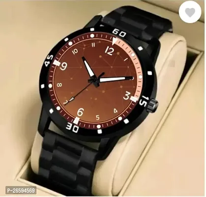 Stylish Brown PU Analog Watches For Men-thumb0