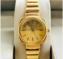 Stylish Golden Metal Analog Watches For Women-thumb3