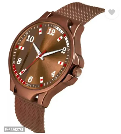 Stylish Brown PU Analog Watch For Men-thumb3