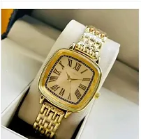 Miss Perfect Gold Dial Square Db Gold Belt Women Watch-thumb1