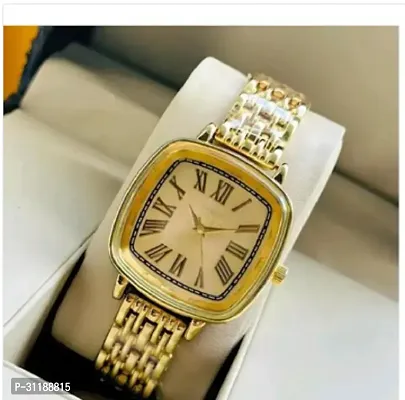 Miss Perfect Gold Dial Square Db Gold Belt Women Watch-thumb2