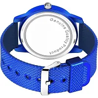 Stylish Blue Pu Analog Watch For Men-thumb1