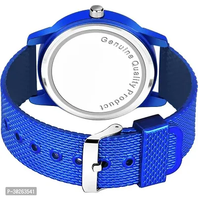 Stylish Blue Pu Analog Watch For Men-thumb2