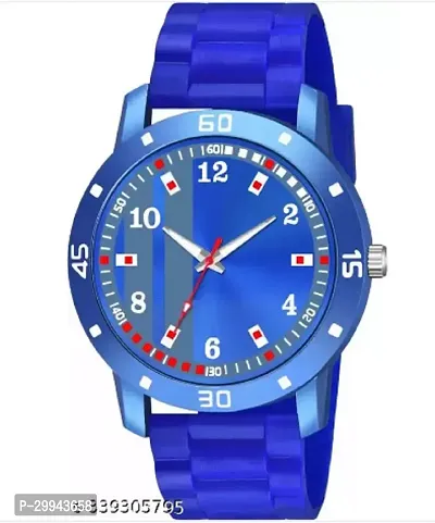 Stylish Blue PU Analog For Men-thumb0