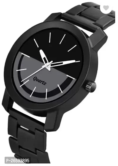 Stylish Black PU Analog Watches For Men-thumb2