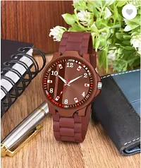 Stylish Brown PU Analog For Men-thumb1