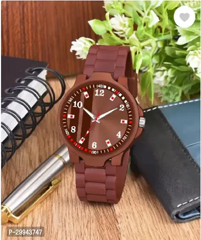 Stylish Brown PU Analog For Men-thumb2