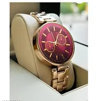 Stylish Golden Metal Analog Watches For Women-thumb2