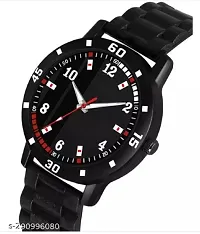 Stylish Black PU Analog Watches For Men-thumb3