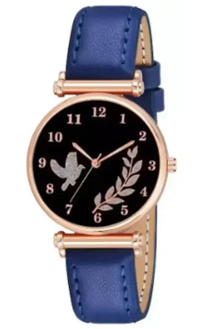 Fashionable Dial Genuine Leather Analog Watch For Women