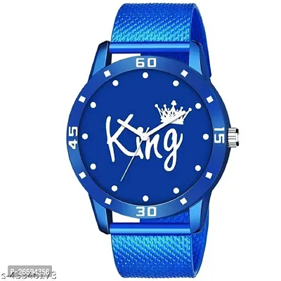 Stylish Blue PU Analog Watches For Men-thumb0