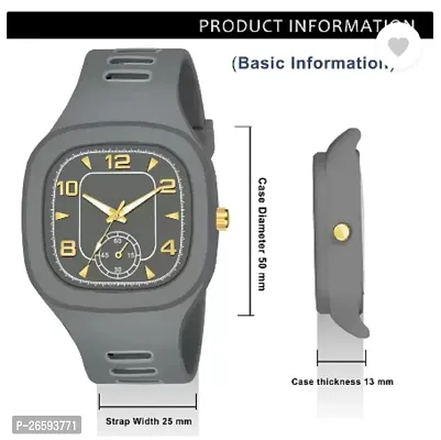 Stylish Grey PU Analog Watches For Men-thumb3