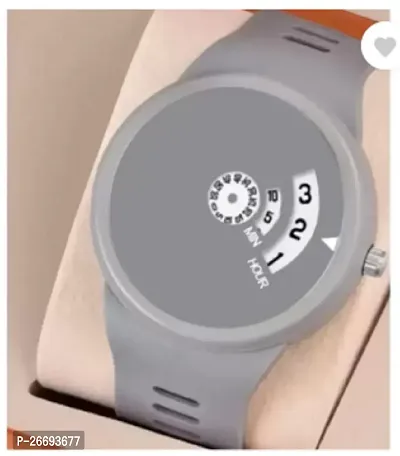 Stylish PU Grey Analog Watch For Men