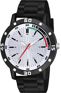 Stylish Black PU Analog Watch For Men-thumb1