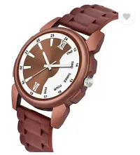 Stylish Brown PU Analog Watches For Men-thumb2