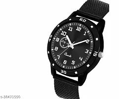 Stylish Black PU Analog Watches For Men-thumb2