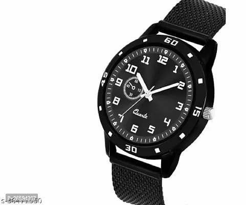 Stylish Black PU Analog Watches For Men-thumb3