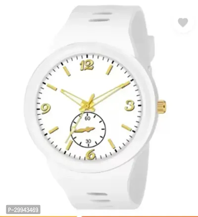 Stylish White PU Analog For Men-thumb3