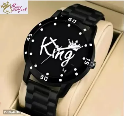 Stylish Black PU Analog For Men