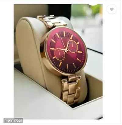 Stylish Golden Metal Analog Watches For Women-thumb0