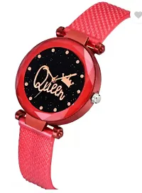 Stylish Red PU Analog Watches For Women-thumb1