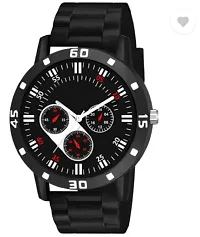 Stylish Black PU Analog For Men-thumb1