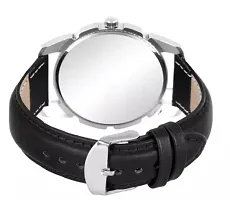 Stylish Black Genuine Leather Analog Watches For Men-thumb1