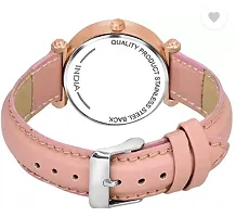 Analog Watch - For Girls Black 12 Dimuons Dial Pink Leather Strap Watch For Girls-thumb2