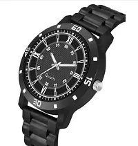 Stylish Black PU Analog Watch For Men-thumb2