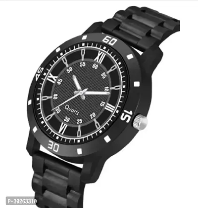 Stylish Black PU Analog Watch For Men-thumb3