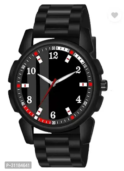 Stylish Black PU Analog Watch For Men-thumb0