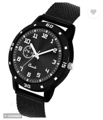 Stylish Black PU Analog Couple Watches For Men And Women, Pack Of 2-thumb2