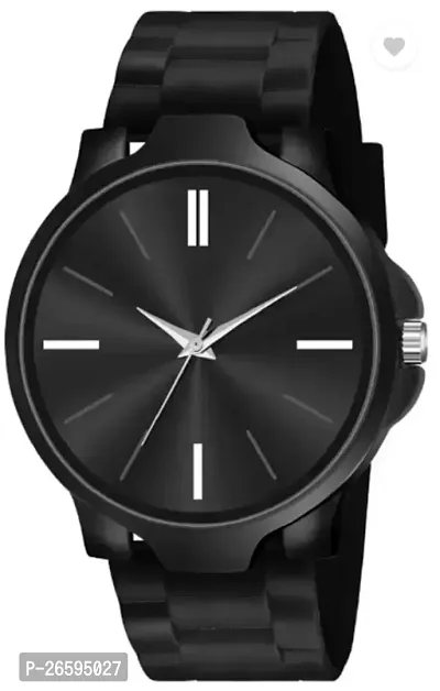 Stylish Black PU Analog Watches For Men-thumb0