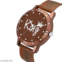 Stylish Brown PU Analog Watches For Men-thumb2