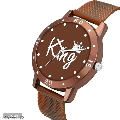 Stylish Brown PU Analog Watches For Men-thumb3