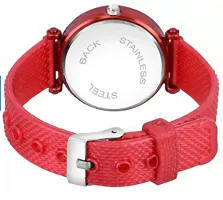 Stylish Red PU Analog Watches For Women-thumb2