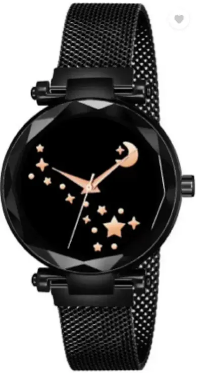 KIROHreg; Flower Star Dial Designer with Magnetic Metal Strap Analog Watch for Girl's and Women