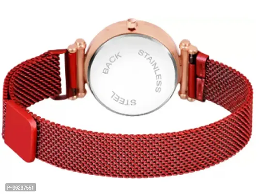 Stylish Red Metal Analog Watches For Women-thumb2